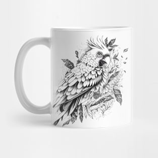 Parrot Wild Animal Nature Illustration Art Tattoo Mug